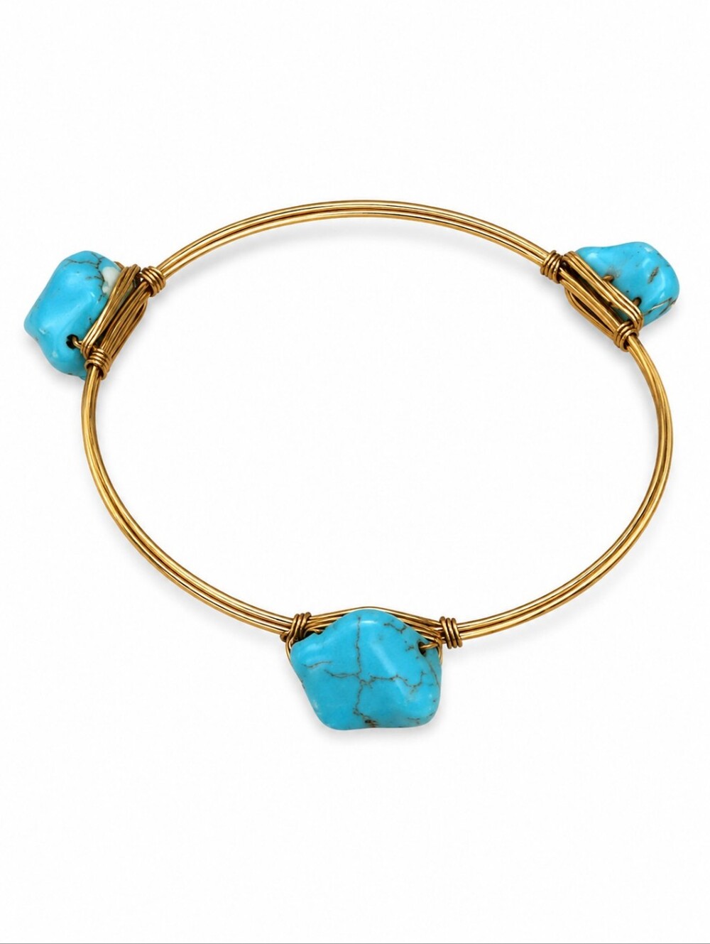 Cowboy Core Western Faux Turquoise Wire Wrapped Bracelet
